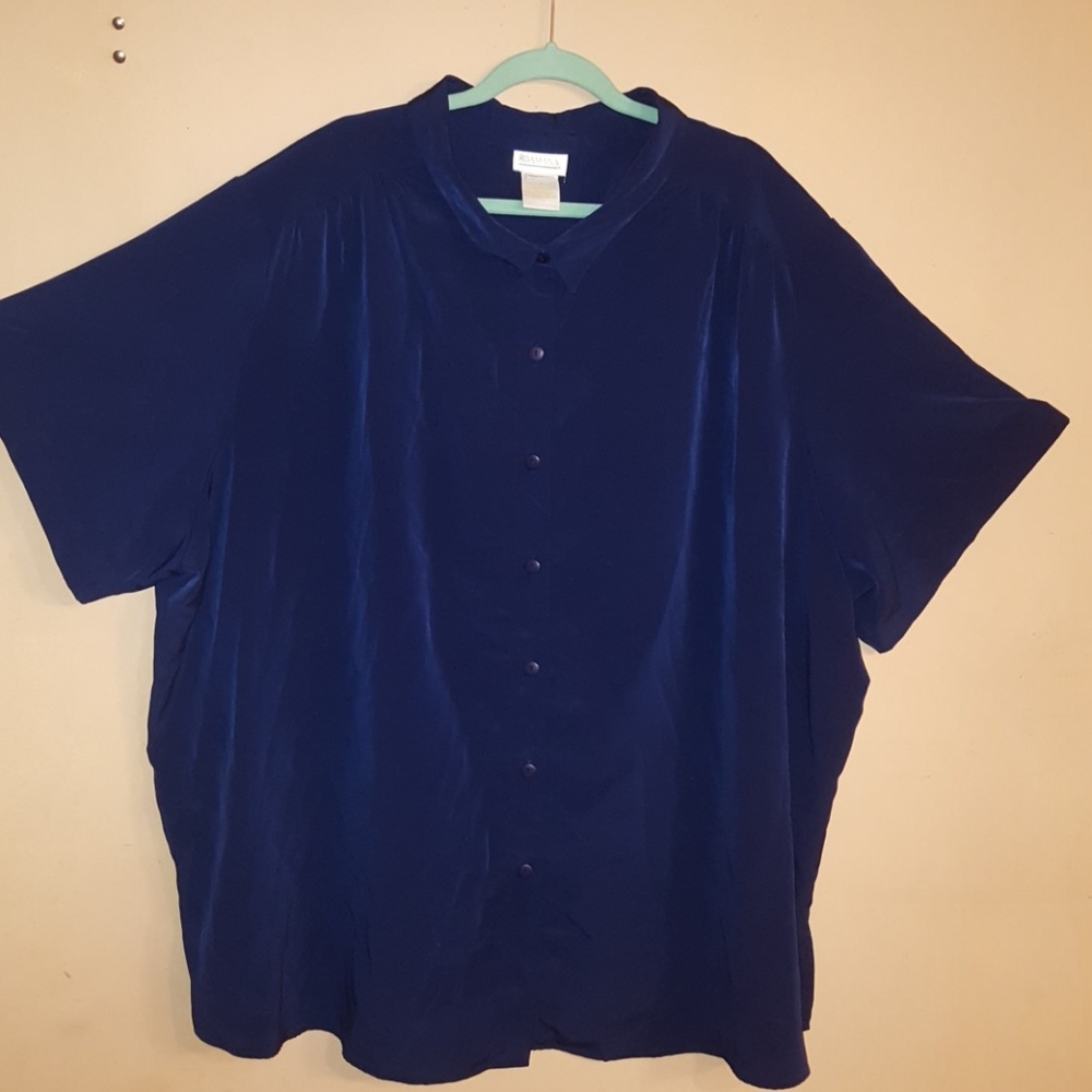 Brand New Plus Size Button Navy Blue Top